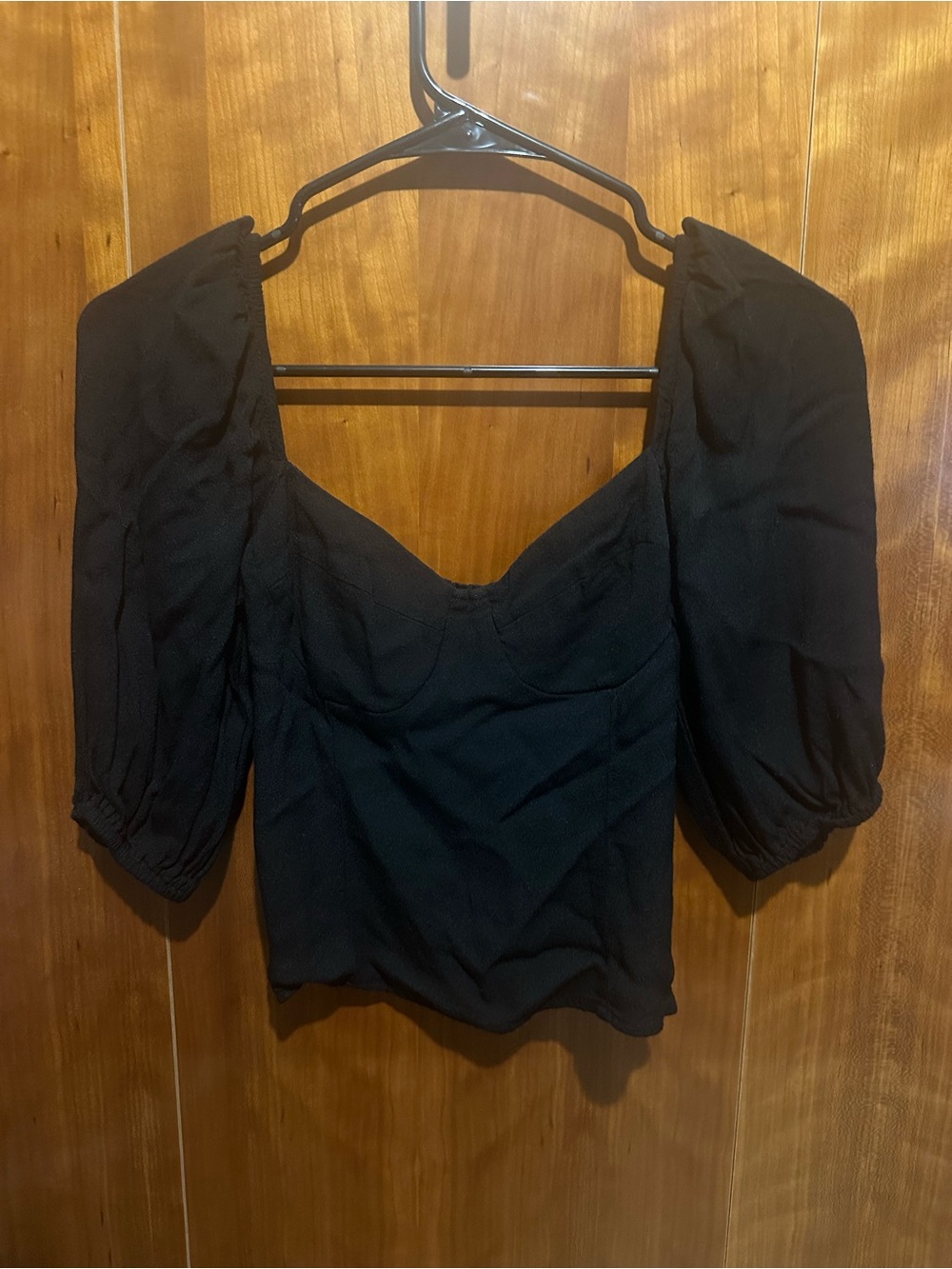 Reformation Blac Crop Top-Side zipper.